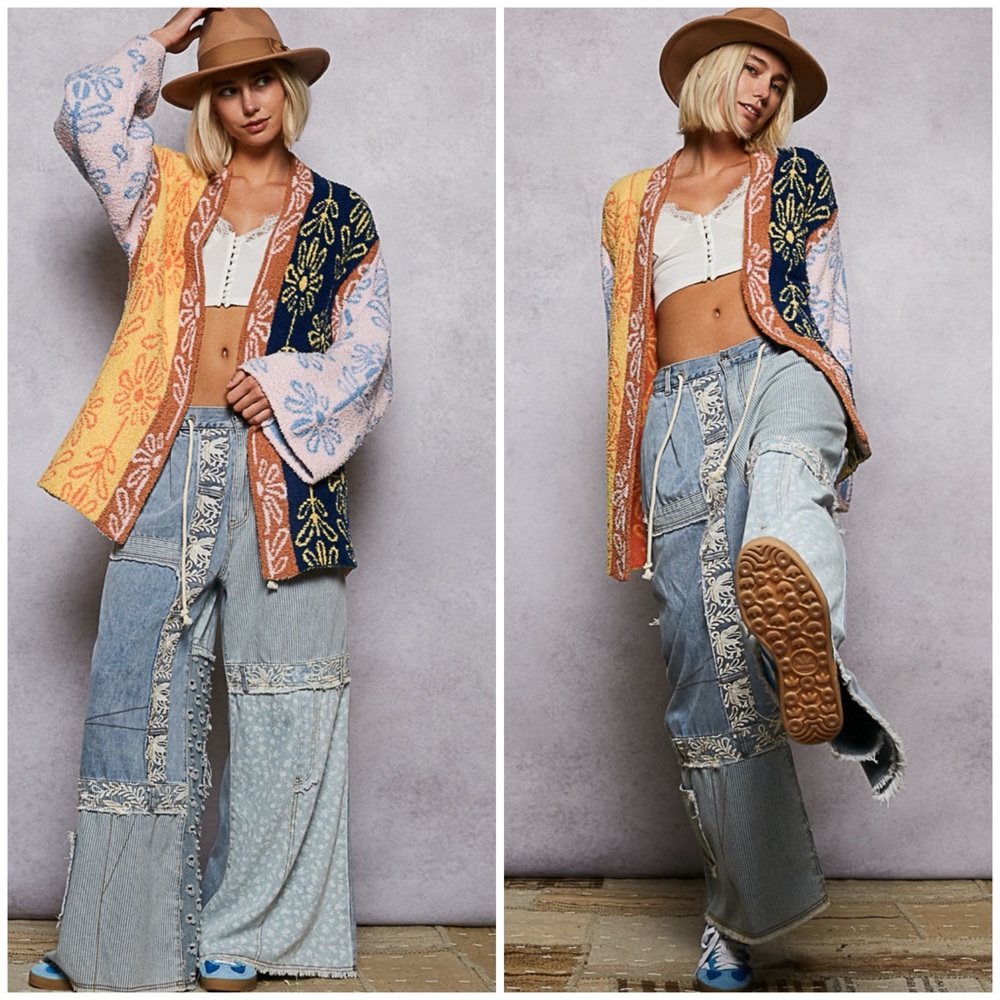 POL Cardigan Sweater - Cinnamon Multi - BACK In STOCK